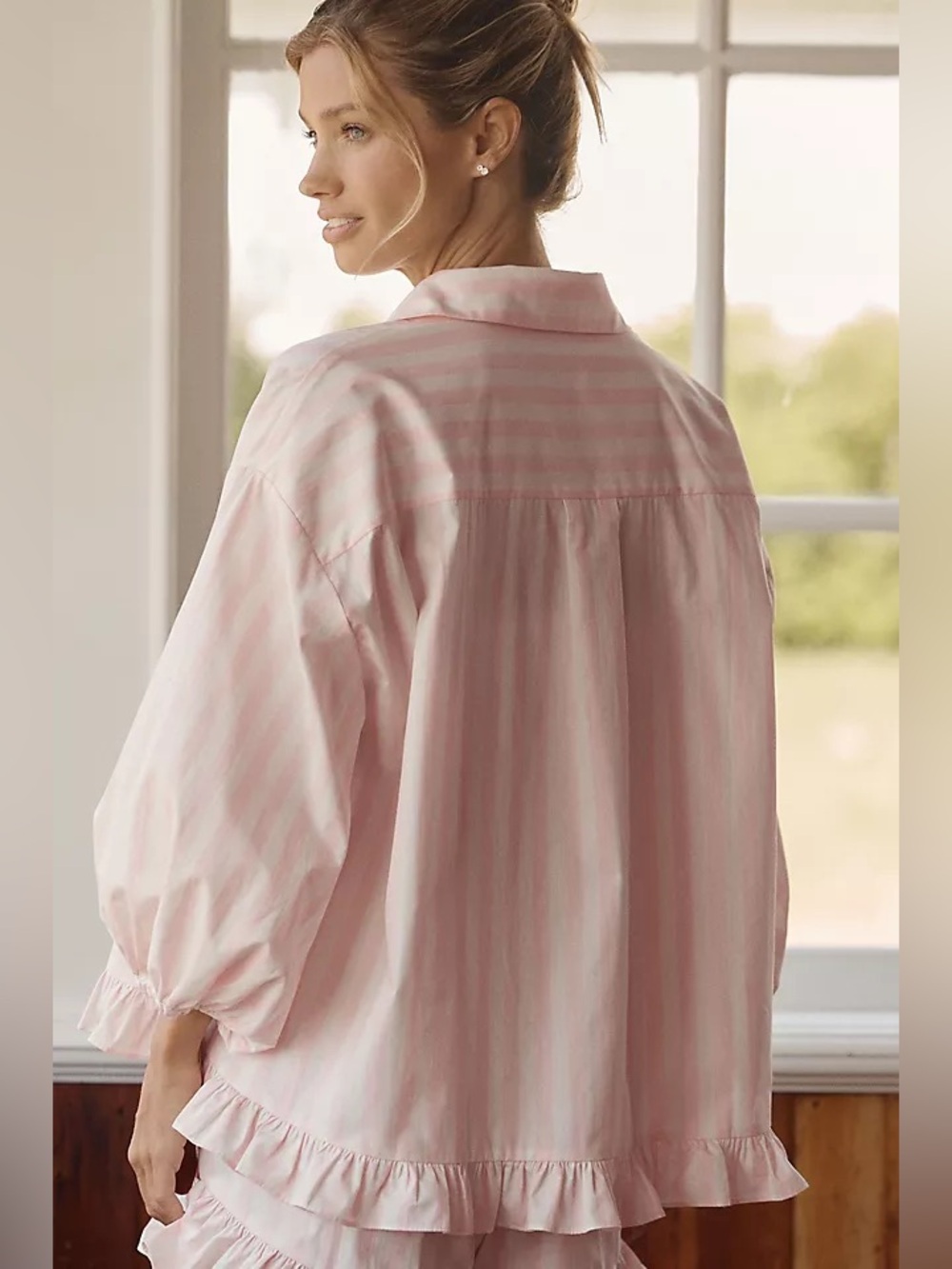 Lyrebird Anthropologie 100% cotton Poplin Button Down Shirt